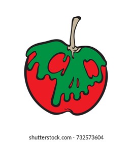 poison apple vector cartoon