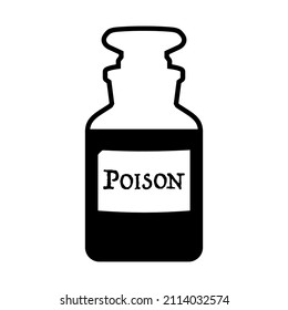 Poison bottle black silhouette simple vector icon isolated