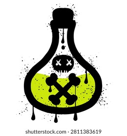 Poison bottle and black