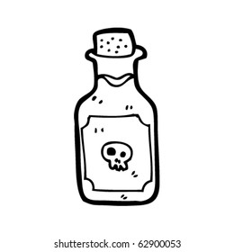 poison in bottle cartoon