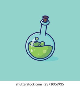 Poison bottle cartoon vector illustration halloween holiday concept icon isolated