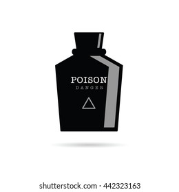 poison bottle danger illustration in black color