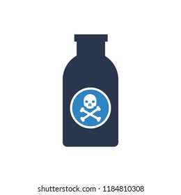 Poison bottle with death icon, Poison icon