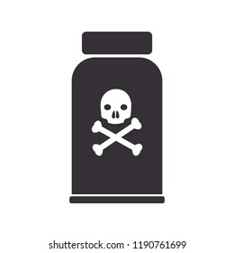 Poison bottle with death icon