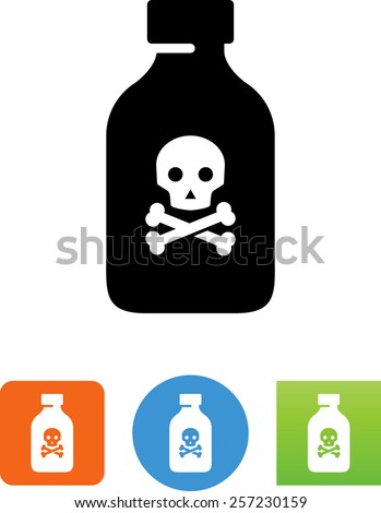 Poison bottle with death icon