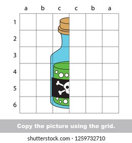 Poison bottle, the educational game with simple game level. Copy the symmetric picture.