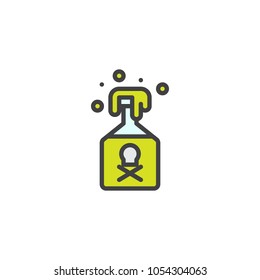 Poison bottle filled outline icon, line vector sign, linear colorful pictogram isolated on white. Jar with poison symbol, logo illustration. Pixel perfect vector graphics