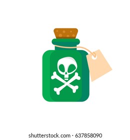 Poison in bottle flat icon vector illustration