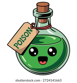 Giftflasche, flach, Vektorsymbol, einzelne Vektorgrafik auf weißem Hintergrund