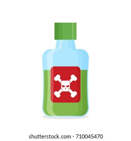 Poison bottle flat vector icon