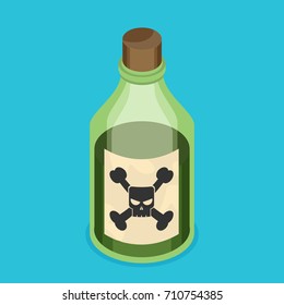 Poison bottle flat vector icon