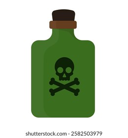 poison bottle flat vector illustration 