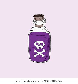 poison bottle hand drawn vector illustration
