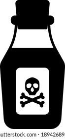 Poison Bottle Icon. Black Glyph Design. Vector Illustration.