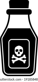 Poison Bottle Icon. Black Stencil Design. Vector Illustration.