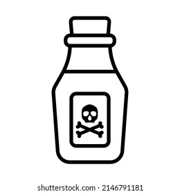 Poison Bottle Icon. Bold outline design with editable stroke width. Vector Illustration.