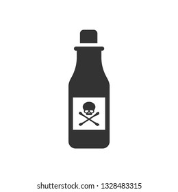 Poison Bottle Icon. Dangerous Chemical 
Illustration As A Simple Vector Sign & Trendy Symbol for Design and Websites, Presentation or Mobile Application. 