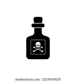 Poison Bottle Icon. Dangerous, Lethal Material Symbol.