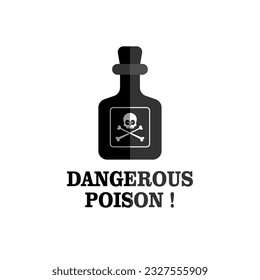 Poison Bottle Icon. Dangerous, Lethal Material Symbol.