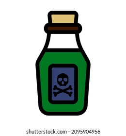 Poison Bottle Icon. Editable Bold Outline With Color Fill Design. Vector Illustration.