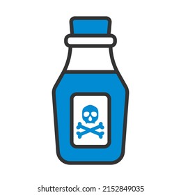 Poison Bottle Icon. Editable Bold Outline With Color Fill Design. Vector Illustration.
