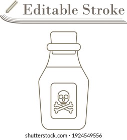Icono de botella de veneno. Diseño sencillo de Stroke modificable. Ilustración vectorial.