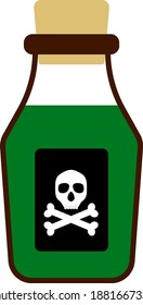 Poison Bottle Icon. Flat Color Design. Vector Illustration.