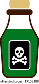 Poison Bottle Icon. Flat Color Design. Vector Illustration.