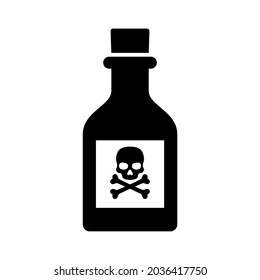 poison bottle icon flat style