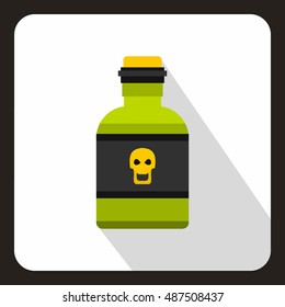 Poison bottle icon in flat style on a white background vector illustration
