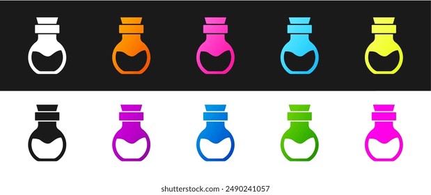 Poison in bottle icon isolated on white background. Bottle of poison or poisonous chemical toxin. Vector