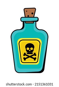 Poison Bottle Icon On White Background