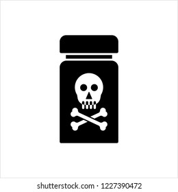 Poison Bottle Icon, Toxic Liquid Vector Art Illustration