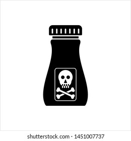 Poison Bottle Icon, Toxic Liquid Vector Art Illustration