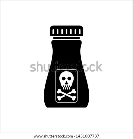 Poison Bottle Icon, Toxic Liquid Vector Art Illustration