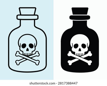 Poison bottle icons featuring