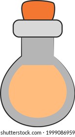 Poison in bottle, illustration, on a white background.