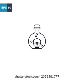 Poison bottle outline icon Vector illustration