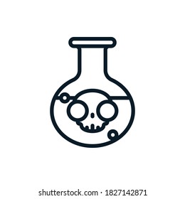  Iconos de contorno de botella venenosos. Ilustración vectorial. Trazo editable. Icono aislado adecuado para web, infografías, interfaz y aplicaciones.