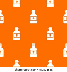 Poison bottle pattern repeat seamless in orange color for any design. Vector geometric illustration