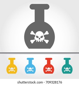 Poison Bottle Single Icon Vector Illustration