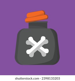 Poison bottle with a skull