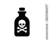 Poison Bottle Skull Icon Vector