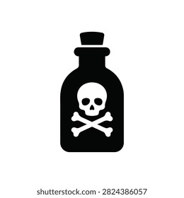 Poison Bottle Skull Icon Vector