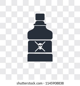 Poison bottle with a skull vector icon isolated on transparent background, Poison bottle with a skull logo concept