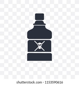 Poison bottle with a skull vector icon isolated on transparent background, Poison bottle with a skull logo concept