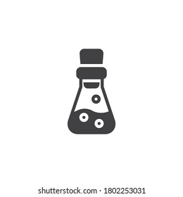 Icono del vector del frasco venenoso. signo plano relleno para concepto móvil y diseño web. Icono de glifo de frasco de poción. Símbolo, ilustración del logotipo. Gráficos vectoriales