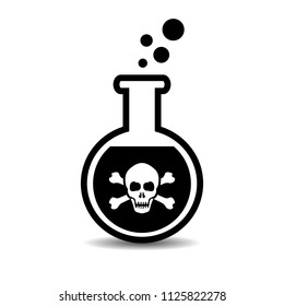 Poison Bottle Vector Icon Isolated On White Background