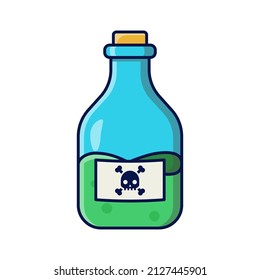 Poison bottle vector icon isolated on white background