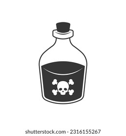 Poison bottle vector icon isolated on white background.